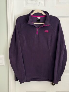 The North Face Polartec 1/4 Zip Fleece Pullover Purple Women's Large